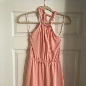 Tobi Pink / Light Coral Halter Skater Dress